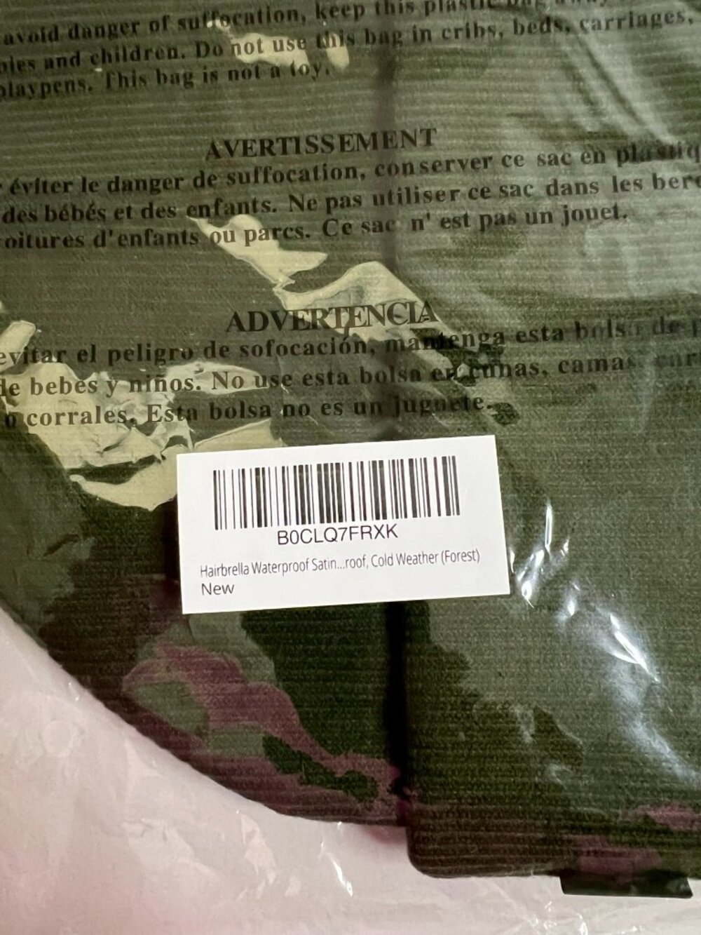 Hairbrella Forest Green Waterproof Satin Lined Beanie NWT - Picture 4 of 7